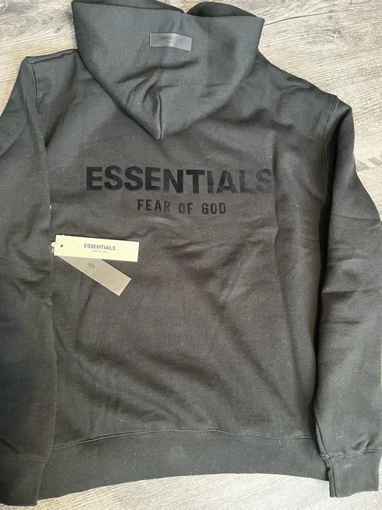 Essentials Black Logo Pullover Hoodie - Picture 2 of 2